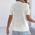 thumbnail image 5 of Womens Short Sleeve Button Down Sweater Cardigan Shirts Ribbed Slim Fit Cardigan Blouses Dressy Casual Spring Summer Wear, 5 of 5