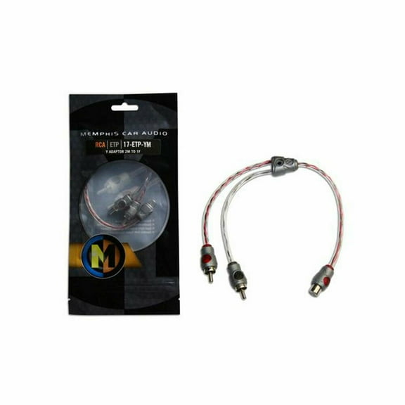 MEMPHIS AUDIO® ETP-YM Y-ADAPTOR 1 FEMALE TO 2 MALE TWISTED RCA CONNECTION CABLE
