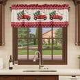thumbnail image 6 of Red Christmas Truck Curtain Valances for Windows, Kitchen Valance Window Treatments Panel 2 Pack, Xmas Tree Snowflake Plaid Winter Rod Pocket Short Curtains for Bathroom Bedroom 60 x 18 Inch, 6 of 8