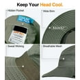 thumbnail image 3 of Sun Hat for Men, Fishing Hat for Men, Summer Breathable Mesh Bucket Hats for Men, Mens Bucket Hats with UV Protection for Hiking Beach, Fishing, Hunting, Casual Sun Protection Boonie Cap, Army Green, 3 of 7