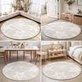 thumbnail image 4 of Small Round Rug 3Ft, Beige White Starfish Coastal Non-Slip Washable Circle Rugs Carpet, Nautical Summer Ocean Abstract Art Indoor Outdoor Rug Floor Mats Throw Runner for Bedroom Living Room Bathroom, 4 of 8