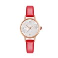 thumbnail image 1 of Reloj unisex de moda con esfera redonda y elegante reloj de pulsera analógico de cuarzo (banda roja con espejo blanco), 1 of 2