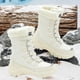 thumbnail image 4 of Botas de nieve impermeables de invierno para mujer, con aislamiento térmico, antideslizantes, para exteriores, color negro y blanco, 4 of 5