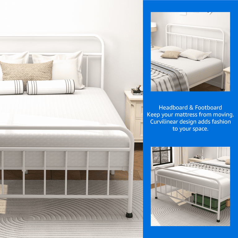 Mainstays Ardent Twin Metal Spindle Bed White, Adult, with
