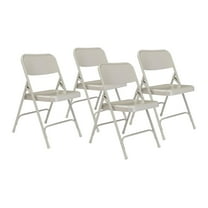 NPS 200 Series Premium All-Steel Double Hinge Folding Chair, Grey (Pack of 4)