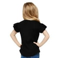 thumbnail image 4 of COUVER Toddler Little Girl's Soft Cotton Flutter Sleeve T-Shirt, Black, 2T, 1 Piece, 4 of 7