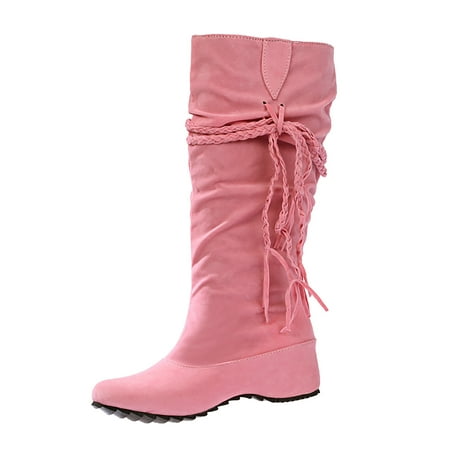

jsaierl Women Fashion Over The Knee Boots Pointed Toe Warm Snow Boots