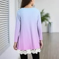 thumbnail image 6 of DxhmoneyHX Girls Tunic Tops Casual Basic Loose T-Shirt Soft Lace Trim Swing Pullover High Low Hem Long Sleeve Crewneck Blouse Tees, 6 of 7