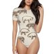 thumbnail image 1 of Balery Vintage Farm Pigs Body de cuello redondo de manga corta para mujer Tops de manga corta Tops básicos-XX-Large, 1 of 7