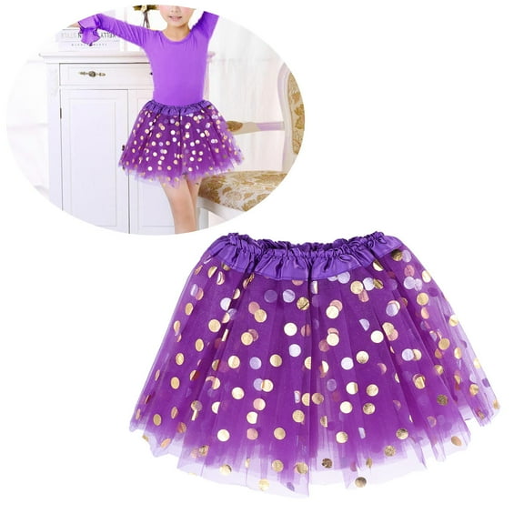 AURARMLET 1Pack Layered Tutu Skirt Purple Polyester Tulle Design for Girls Dance Party 11.0x7.9x0.04in