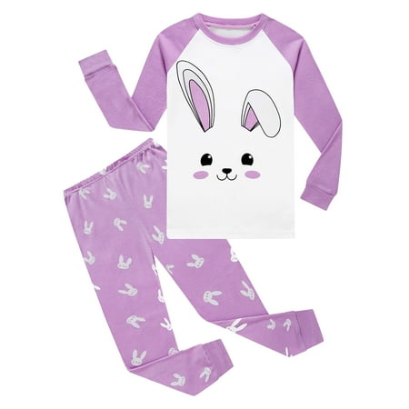 

Baby Boys Girls Rabbit Easter Pajamas 100% Cotton White Pjs Infant Kid 18-24 Months