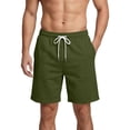 thumbnail image 2 of IAJDKMEK Men's Casual Lounge Shorts - Breathable Solid Color Shorts for Men, Sleep and Relax Shorts for Summer Nights,Army Green M, 2 of 5