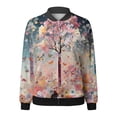 thumbnail image 5 of Veste Décontractée Légère à Imprimé Floral pour Femmes, Col Montant, pour Sports Quotidiens, 5 of 5