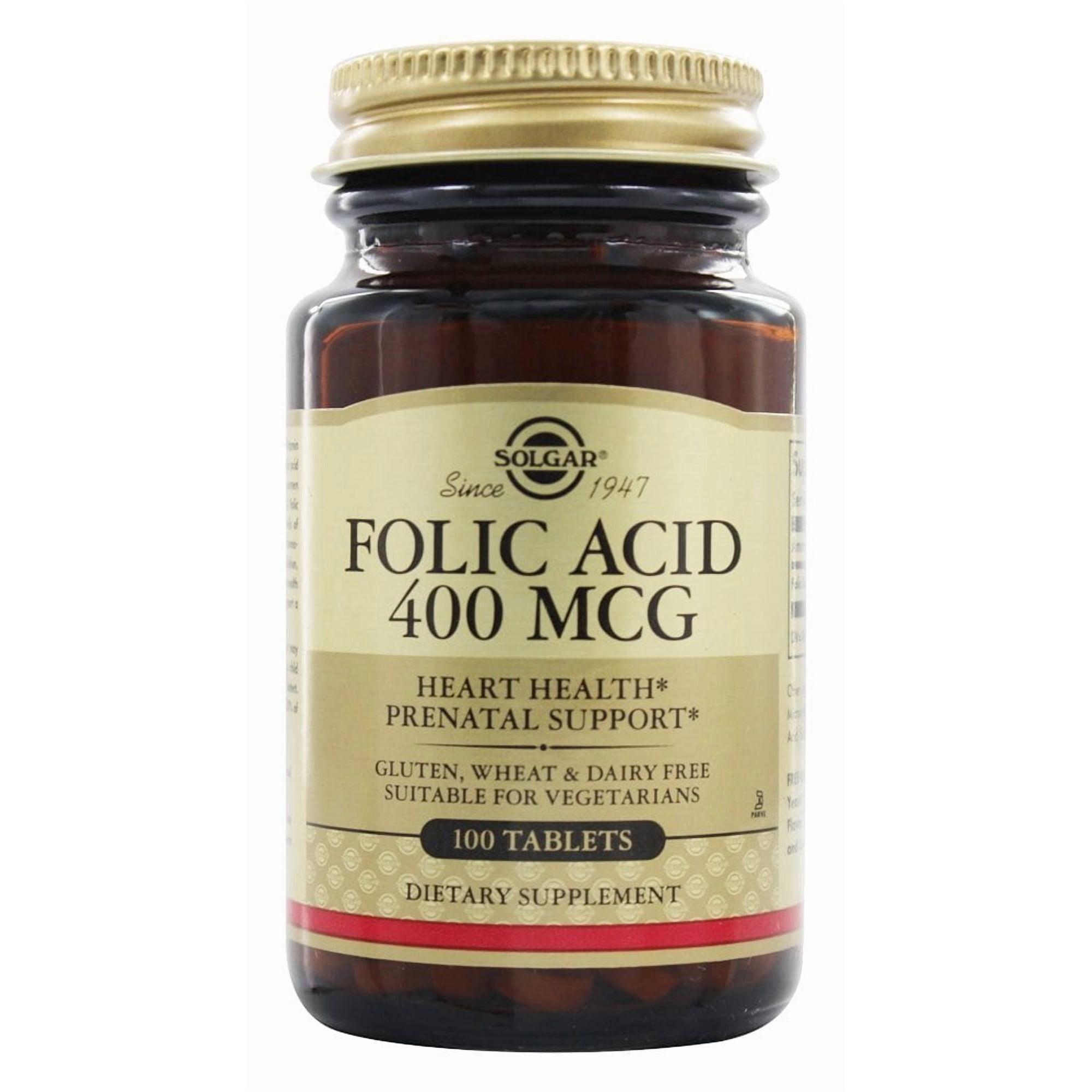Solgar Folate 666 MCG DFE (FOLIC ACID 400 MCG) Tablets - 100 ct