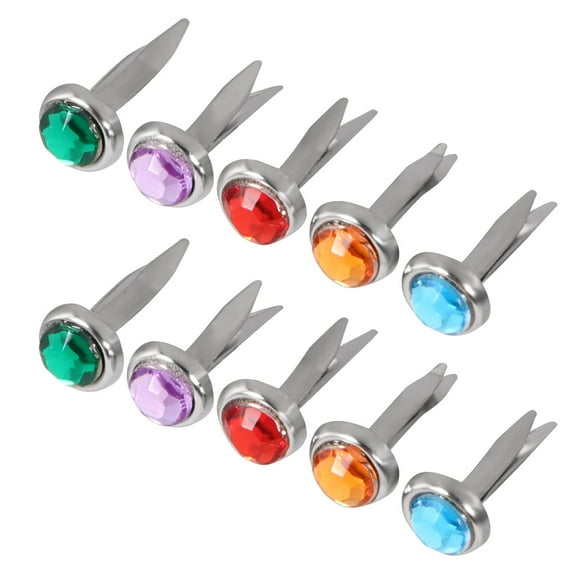 Minkissy 50Pcs Split Pins Brads Scrapbooking Assorted Color for DIY Accessories