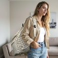 thumbnail image 2 of Mochila cambiador Omanmoli grande a cuadros, beige, de cuero, 2 of 6