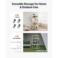 thumbnail image 6 of KFFKFF 5-Tier Foldable Storage Shelf, 28 W x 15 D x 64 H Inch Metal Rack Shelving Unit, Durable Organizer with Wheels & Hooks for Pantry, Kitchen, Garage, Basement, White, 6 of 9