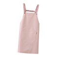 thumbnail image 4 of Delantal con peto con bolsillo, suave, transpirable, duradero, impermeable, delantal de trabajo, mono de limpieza para hornear en casa, Rosado Gloria delantal de cocina, 4 of 9