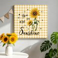 thumbnail image 2 of Canvas Wall Art, Sunflower Framed Canvas Prints for Bathroom Desk, Yellow Plaid Lattice You Are My Sunshine Small Gallery Wrapped Wall Decor for Home Office, Gifts, 8"x8" Ship Next Day, 2 of 9