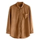 thumbnail image 4 of Camisa de manga larga con botones de pana para hombre, otoño/invierno, color liso, ligera, 4 of 8