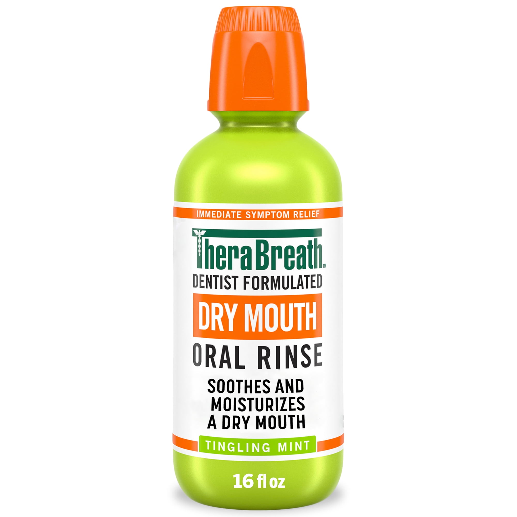 TheraBreath Dry Mouth Oral Rinse, Tingling Mint, Dentist Formulated, 16 fl oz
