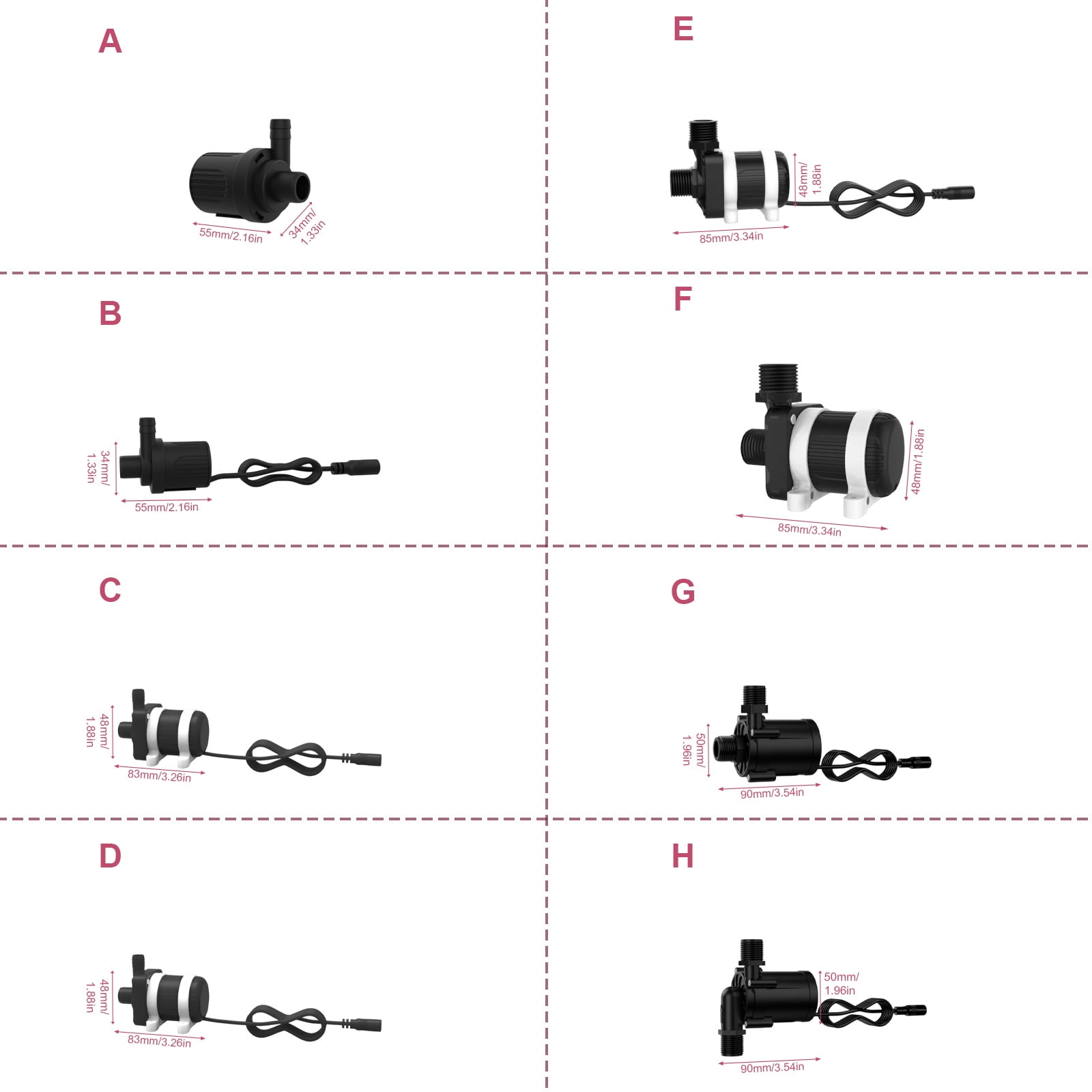 MultiVoltage Aquarium Brushless Water Pumps Low Noise Water Circulations Boosters Pumps For Fish Pond 5V/12V/24V Option