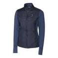 thumbnail image 2 of Women's Cutter & Buck  Navy Jacksonville Jumbo Shrimp Stealth DryTec Hybrid Quilted Full-Zip Windbreaker Jacket, 2 of 3