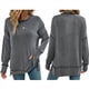 thumbnail image 3 of Sudaderas Holgadas de Larga para Mujer, de Canalé, con Abertura Lateral y Dobladillo Alto y Bajo, para Otoño Negro L, 3 of 7