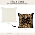thumbnail image 5 of RKSupls Throw Pillow Covers, Brown Leopard Print Throw Pillow Case Decoration, Linen Cushion Covers for Couch Sofa Bedroom Living Room Study Holiday Home Decor,24x24in, 5 of 6