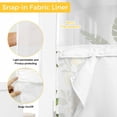 thumbnail image 6 of Spring Summer Lemon No Hook Shower Curtain with Snap in Liner Leaf Flower White Wood Grain Waterproof Bathroom Shower Curtain with See Through Top Window for Bathtub 54" x 78", 6 of 9