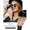thumbnail image 4 of Wearlizer Celtic Knot Leather Band Compatible with Samsung Galaxy Watch 8 40mm 44mm & Watch 8 Classic 46mm, Slim Dressy Leather Strap for Women with Designer Interlock Buckle, 4 of 6