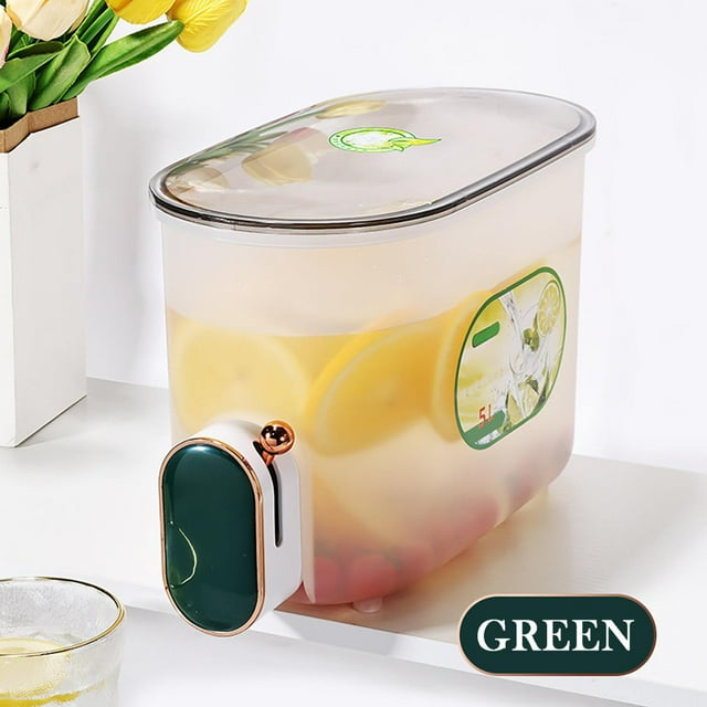 Drinks Dispenser 5L Fridge Beverage Drink Dispenser Refrigerator Cold Kettle With Tap Beverage Dispenser Jug Fridge Jug Drinks Chiller Drinks Dispenser With Tap Milk Fruit Te