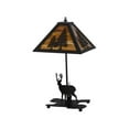 thumbnail image 2 of Meyda Tiffany 153127 21 Inch H Lone Deer W/Lighted Base Table Lamp   Oil Rubbed Bronze Finish with Sunflower/Amber Glass, 2 of 6