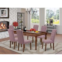 East West Furniture Dining Room Set Mahogany, DOCE7-MAH-10