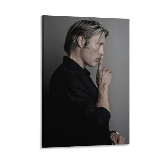 Mads Mikkelsen Poster Canvas Poster Posters Art Print Wall Photo Paint Poster Hanging Picture Family Bedroom Decor Gift 12x18inch(30x45cm)