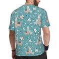 thumbnail image 2 of Wukai Teal Mama Llama Print Men's Short-Sleeved Mesh T-Shirt,Quick-Dry Short Sleeve Workout T-Shirt-Large, 2 of 8