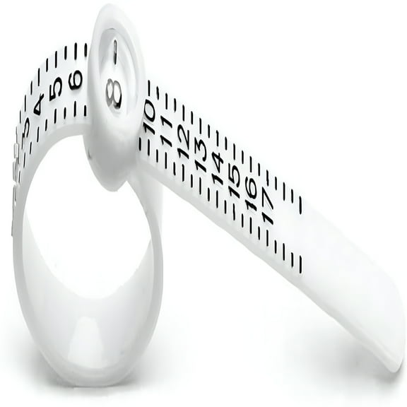 DESIGNICE Ring Sizer, 1-17 Ring Measurement Tool with Ring Size Guide Chart for Women Men (white)