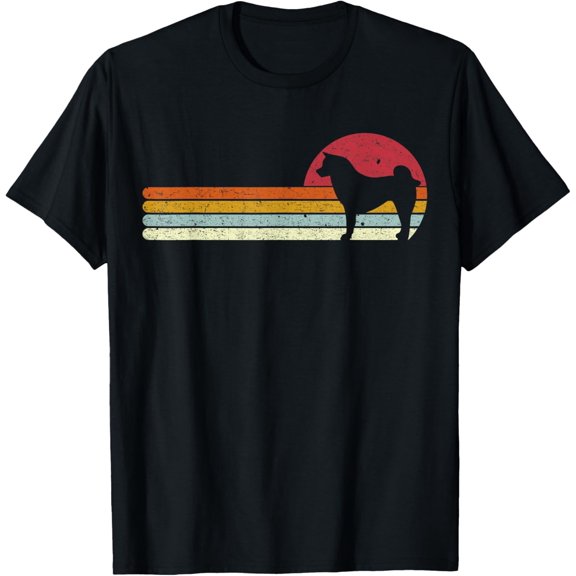 Sunset Akita Distressed Japanese Dog Owner T-Shirt men and women can wear, black, white, gifts
