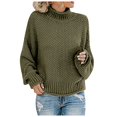 thumbnail image 2 of Sweaters for Women 2025 Fall Winter Long Sleeve Turtleneck Knit Sweater Jumper Top Womens Pullover Sweaters, 2 of 5