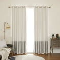 thumbnail image 2 of Quality Home Faux Silk Colorblock Blackout Curtain - Ivory/Grey - 52"W x 84"L (Single Panel), 2 of 5