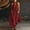 Wine, variant on Women's Plunge Halter Sleeveless Pleated Long Romper Knit Jogger Maxi Jumpsuit with Pockets for Summer Beach Vacation Casual Daily Wear Beige S