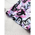 thumbnail image 6 of Aislor Kids Girls V-front Waistband Shorts Breathable Stretchy Bike Shorts Sports Ballet Dance Bottoms Size 2-16 Graffiti Pink 7-8, 6 of 7