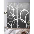 Abstract Sheer Curtains 84 inches Long 2 Panels Set Circle Modern Lines ...