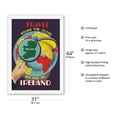 thumbnail image 2 of Ireland - Travel Round The Globe But First See Ireland - Vintage Travel Poster c.1930 - Fine Art Rolled Canvas Print 27in x 40in, 2 of 4