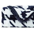 thumbnail image 3 of Chanasya Soft Longfur Fuzzy Houndstooth Flannel Fleece Throw Blanket - Super Plush Cozy Warm Modern Reversible Blanket for Sofa Chair Couch Bed and Living Room Blanket (50"x65") Dark Blue, 3 of 3