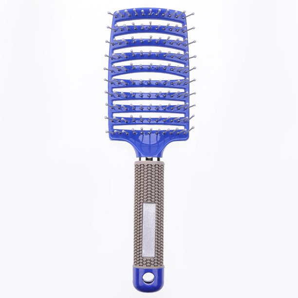 Ygjytge Cepillo De Pelo Antiestático De Nailon De Plástico Peine Masajeador De Cuero Cabelludo De Fila Curva (Azul) Ygjytge Para estrenar