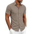 thumbnail image 5 of Kezqiaxn Oversized Shirt Men Summer Short Sleeve Business Work Button Up Shirt with Pockrt Fashion Clothing 2026, 5 of 8