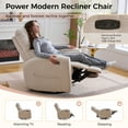thumbnail image 5 of Aemeios Power Recliner Swivel Rocker Glider Chair Chenille Nursery Recliner, Camel, 5 of 12