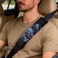 thumbnail image 5 of Xixirimido Dragonfly Flowers Print Car Seat Covers Front Seats Leather Universal Fit for Cars, Vans, Trucks, SUV, Set of 5 Car Seat Protector with Seatbelt Covers & Center Console Cover, 5 of 8