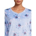 thumbnail image 4 of Disney Women's Stitch Velvet Henley Sleepshirt and Plush Socks Set, 2-Piece, Sizes XS-3X, 4 of 6